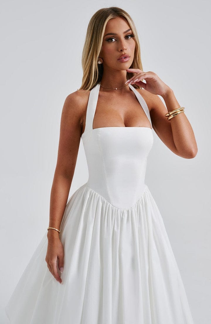 Elisara – Midi Kleid Mit Schnürung Und Korsett Struktur
