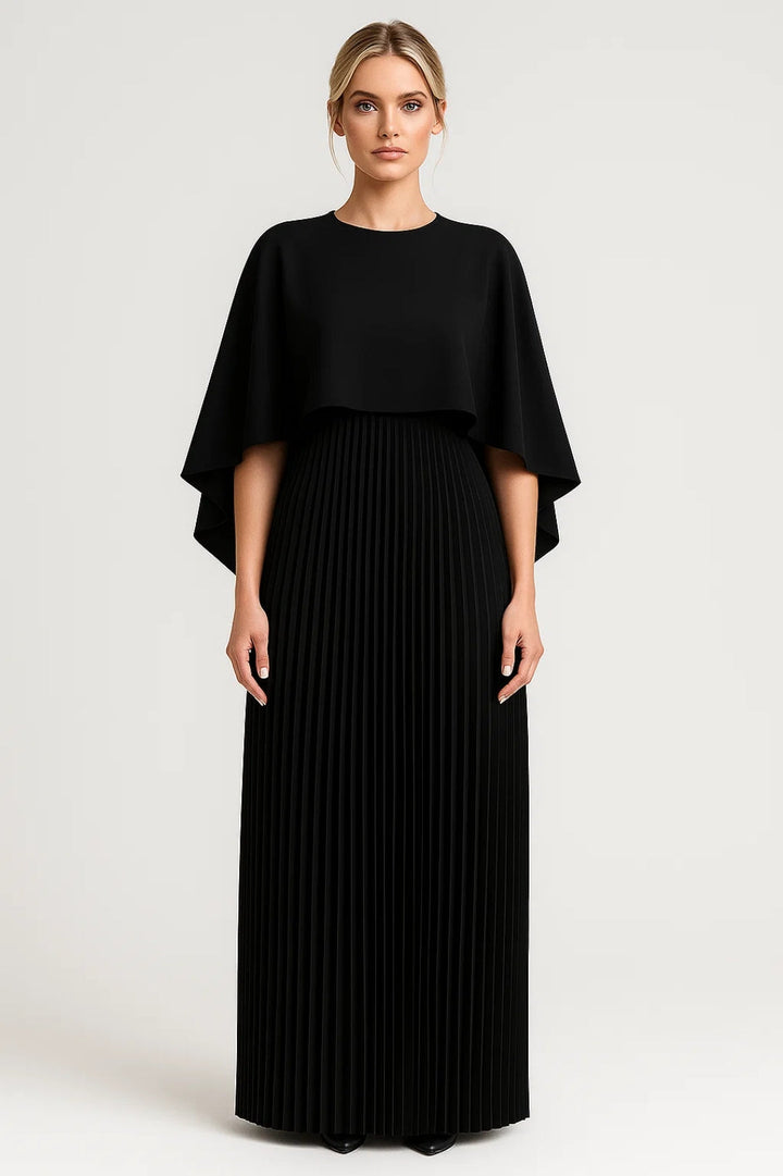 Ornella - Elegantes Cape Set Mit Langer Plisseerock