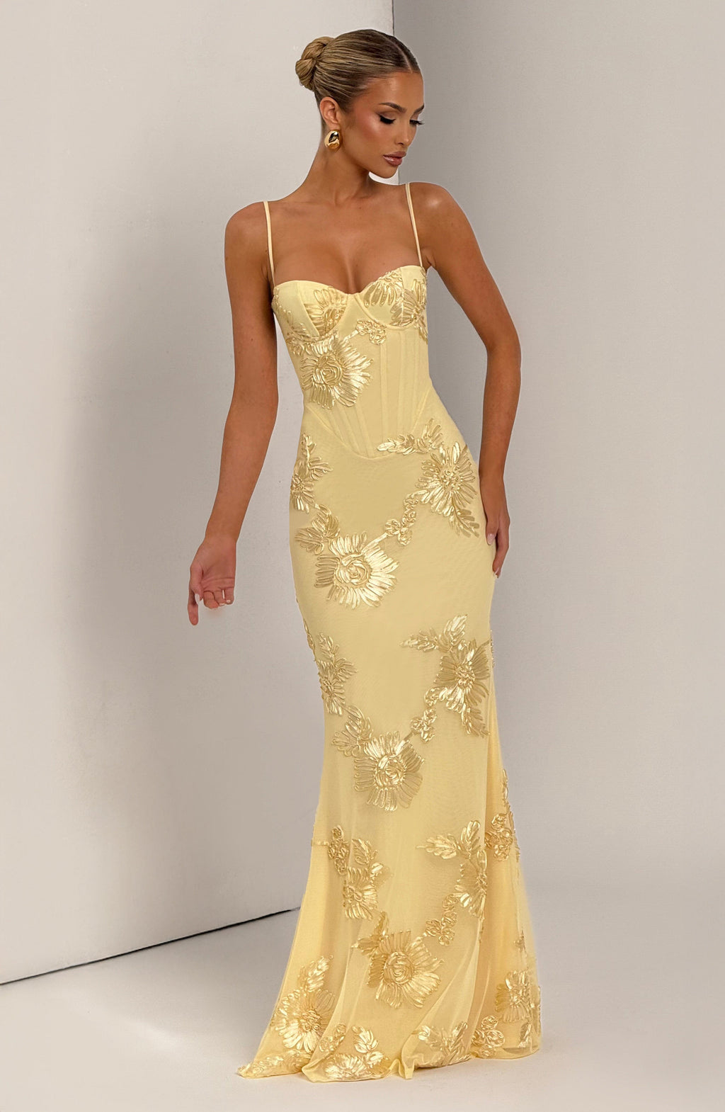 Vicara - Jacquard Corset Maxi Kleid