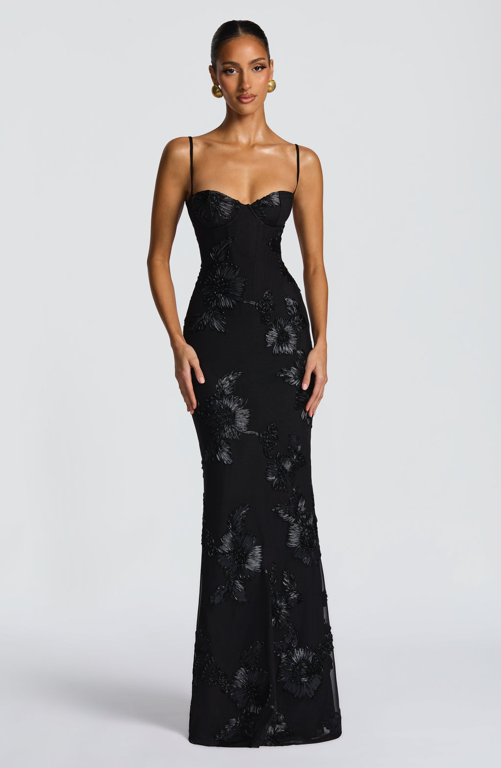 Vicara - Jacquard Corset Maxi Kleid