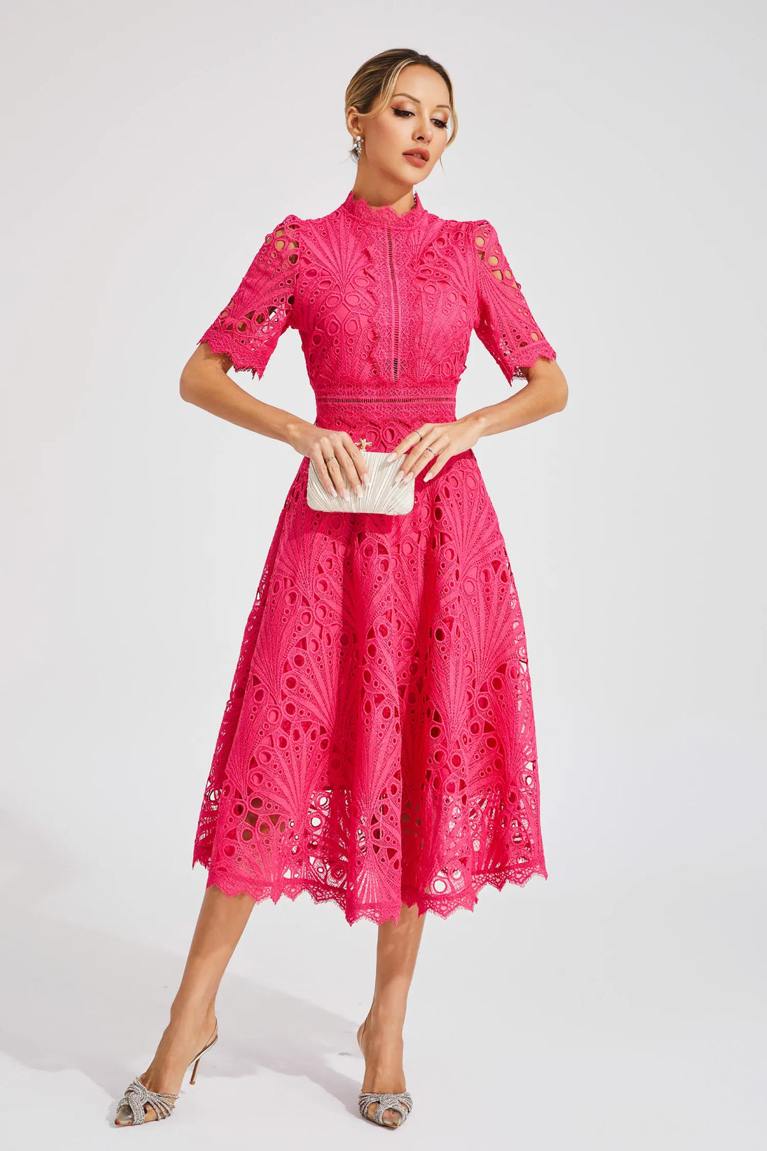 Avarelle - Midi Kleid Mit Strukturdesign
