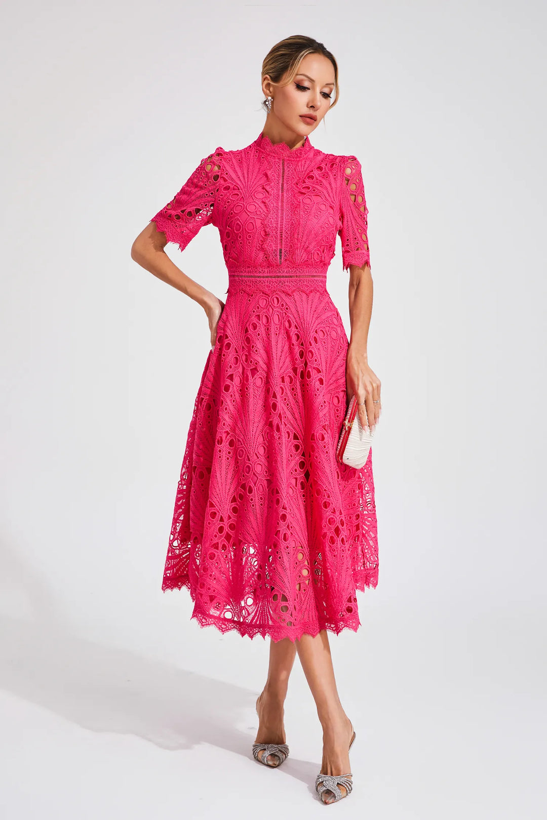 Avarelle - Midi Kleid Mit Strukturdesign