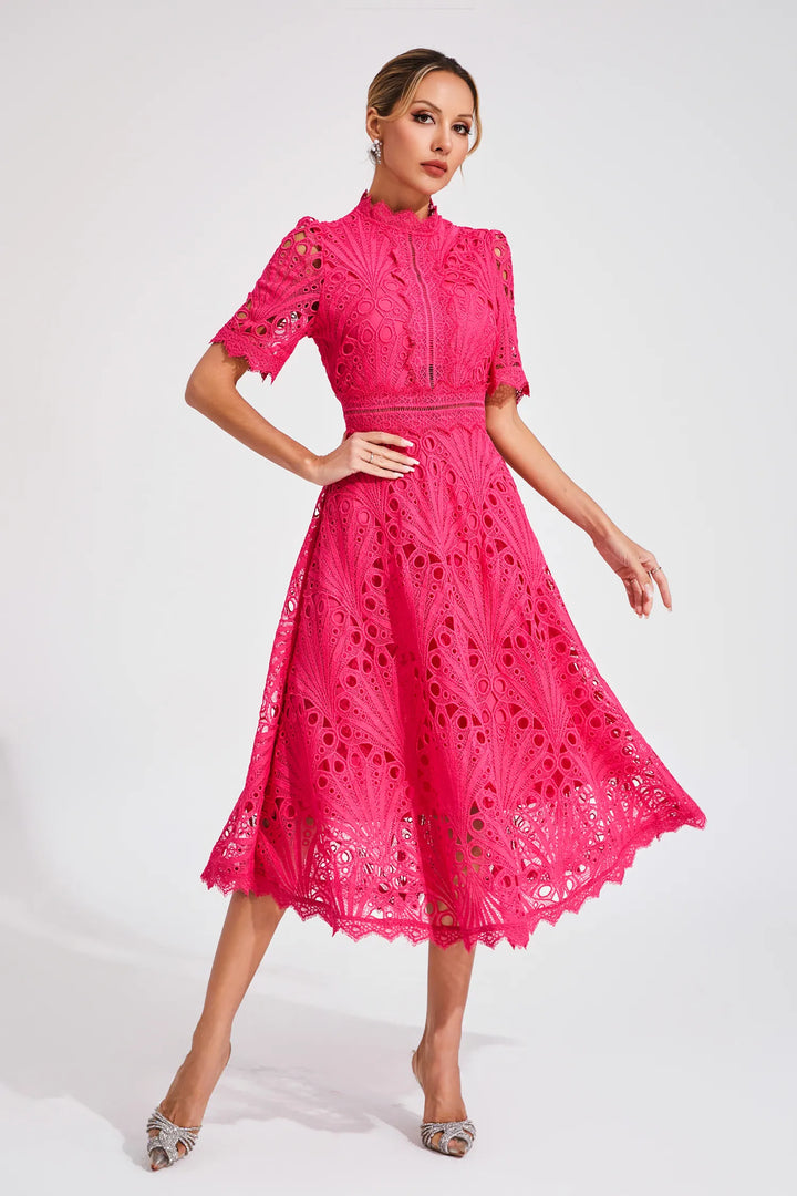 Avarelle - Midi Kleid Mit Strukturdesign