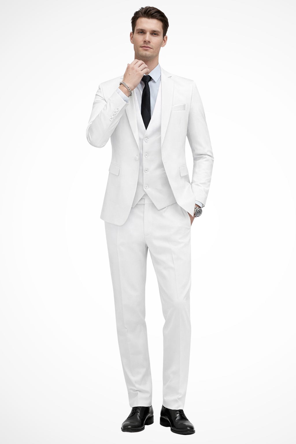 Domeric - Herren Hochzeitsanzug Dreiteilig Slim Fit