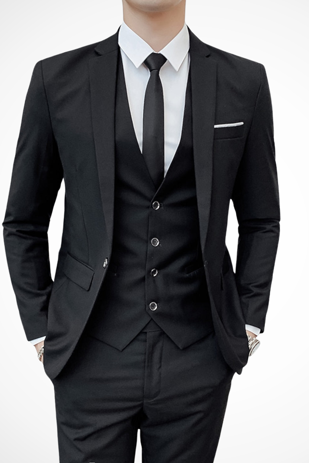 Domeric - Herren Hochzeitsanzug Dreiteilig Slim Fit