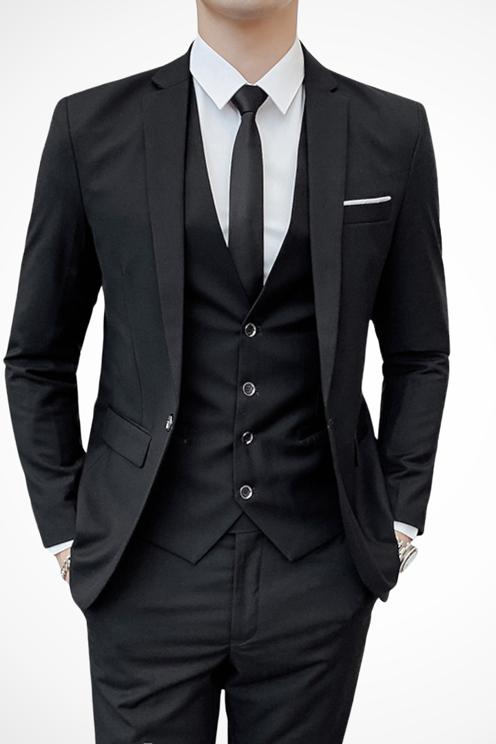 Domeric - Herren Hochzeitsanzug Dreiteilig Slim Fit