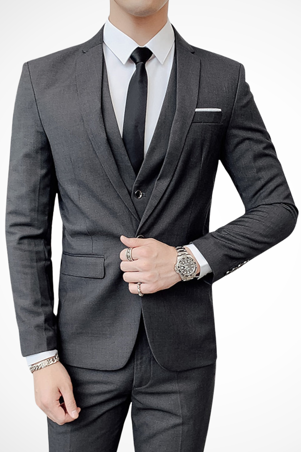 Domeric - Herren Hochzeitsanzug Dreiteilig Slim Fit