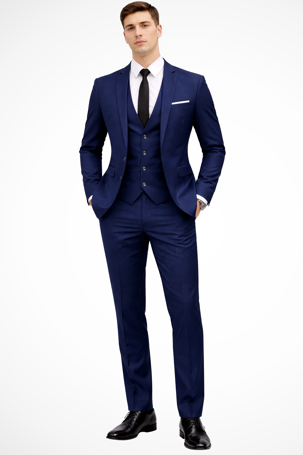 Domeric - Herren Hochzeitsanzug Dreiteilig Slim Fit