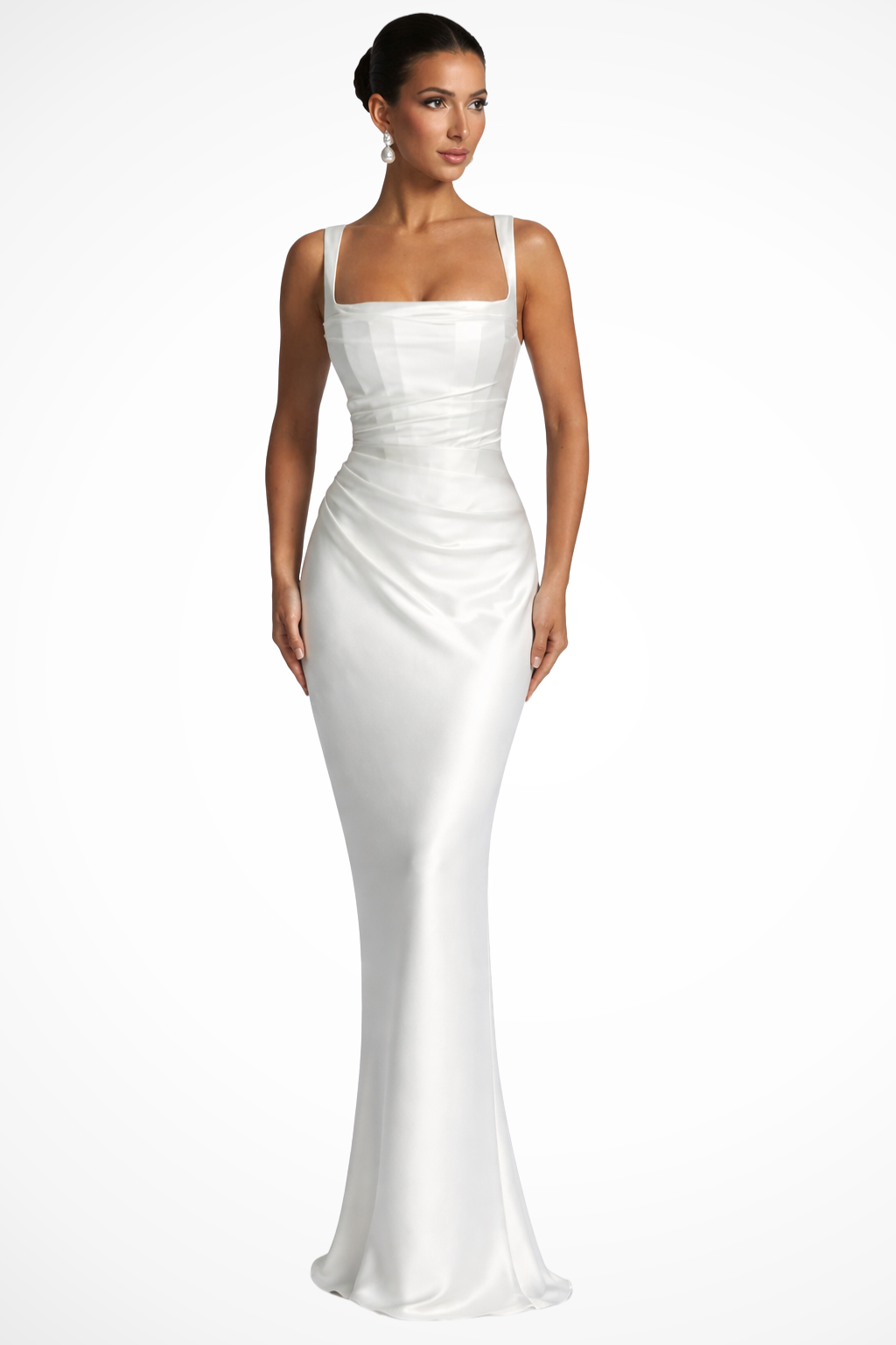 Bivienne - Satin Maxi Abendkleid Damen