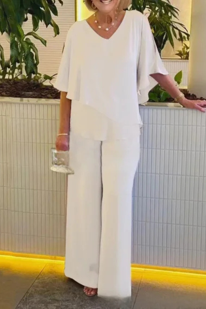 Seralune - Damen Zweiteiler Mit Weit Geschnittener Hose