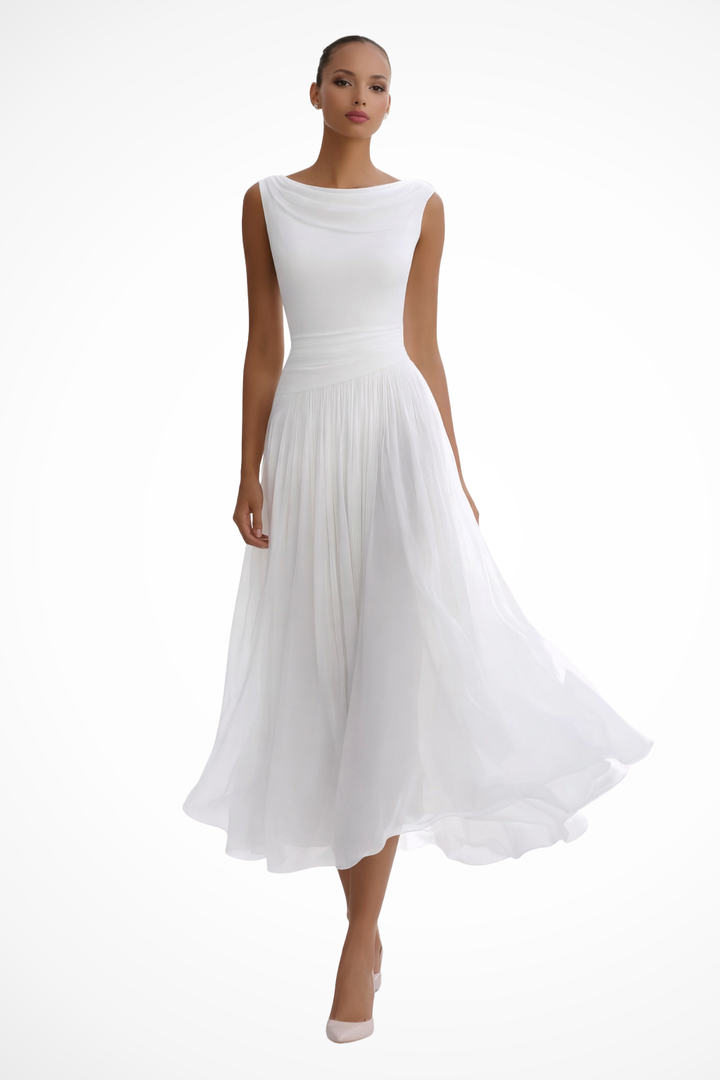 Vienne - Elegantes Plissee Midi Kleid