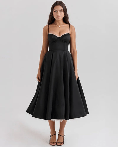 Granessa - Midi Kleid Mit Figurbetontem Oberteil