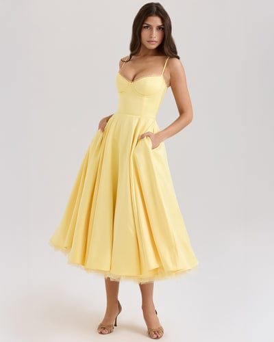 Granessa - Midi Kleid Mit Figurbetontem Oberteil