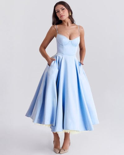Granessa - Midi Kleid Mit Figurbetontem Oberteil