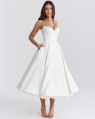 Granessa - Midi Kleid Mit Figurbetontem Oberteil