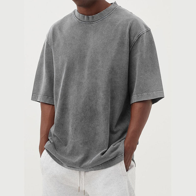 Men's cotton T-shirt with a washed look and relaxed fit