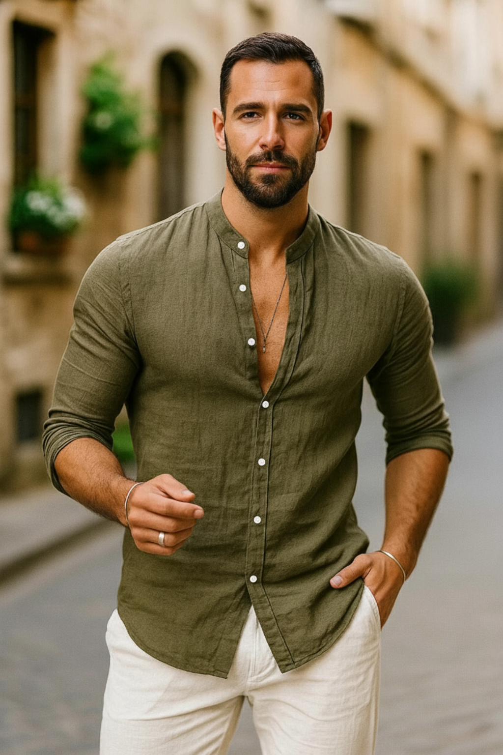 Jarle - Herren Leinen Langarmhemd