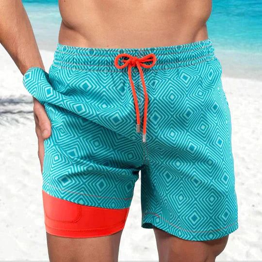 Herren Badehose Slim Fit Gemustert mit Innenfutter - Image 9