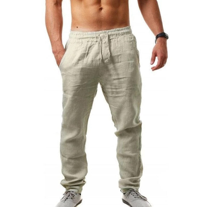 Men's Linen Cotton Blend Pants Lightweight Summer Trousers - Image 10