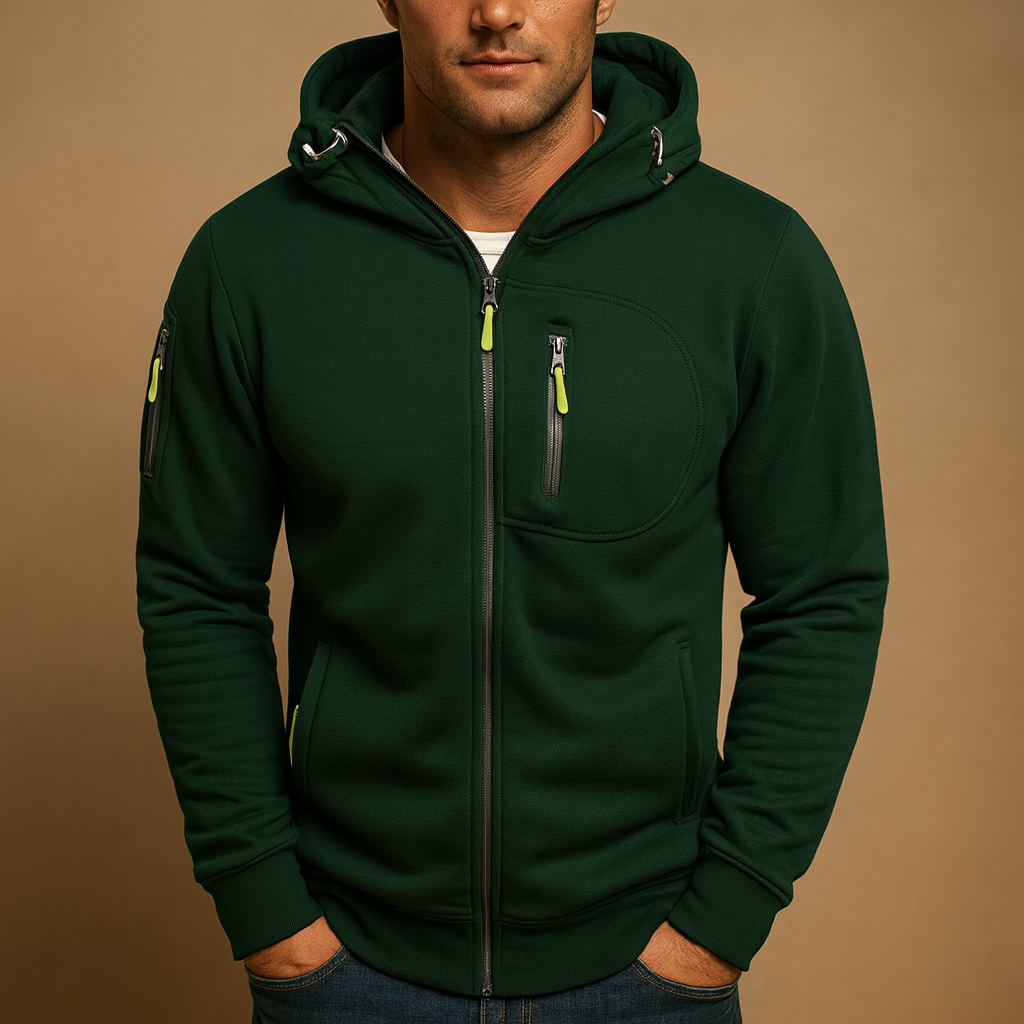 Herren Hoodie mit Reißverschluss & verstellbarer Kapuze – Warm & Bequem für jeden Tag - Image 5