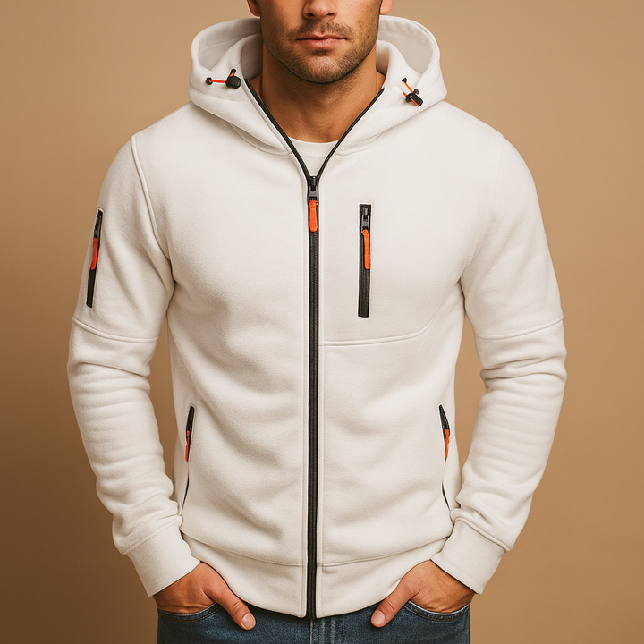 Herren Hoodie mit Reißverschluss & verstellbarer Kapuze – Warm & Bequem für jeden Tag
