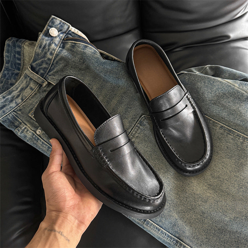 Men's Genuine Leather Classic Penny Loafers - Image 3