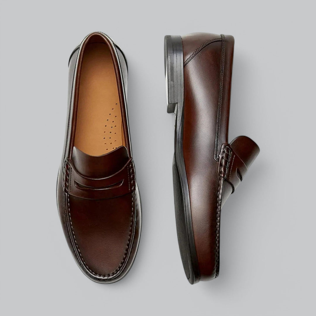 Men's Genuine Leather Classic Penny Loafers - Image 5