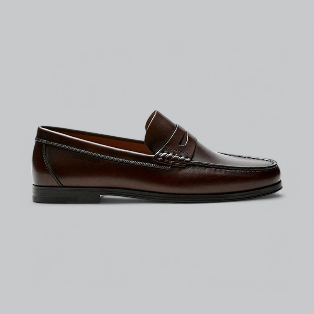 Men's Genuine Leather Classic Penny Loafers - Image 6