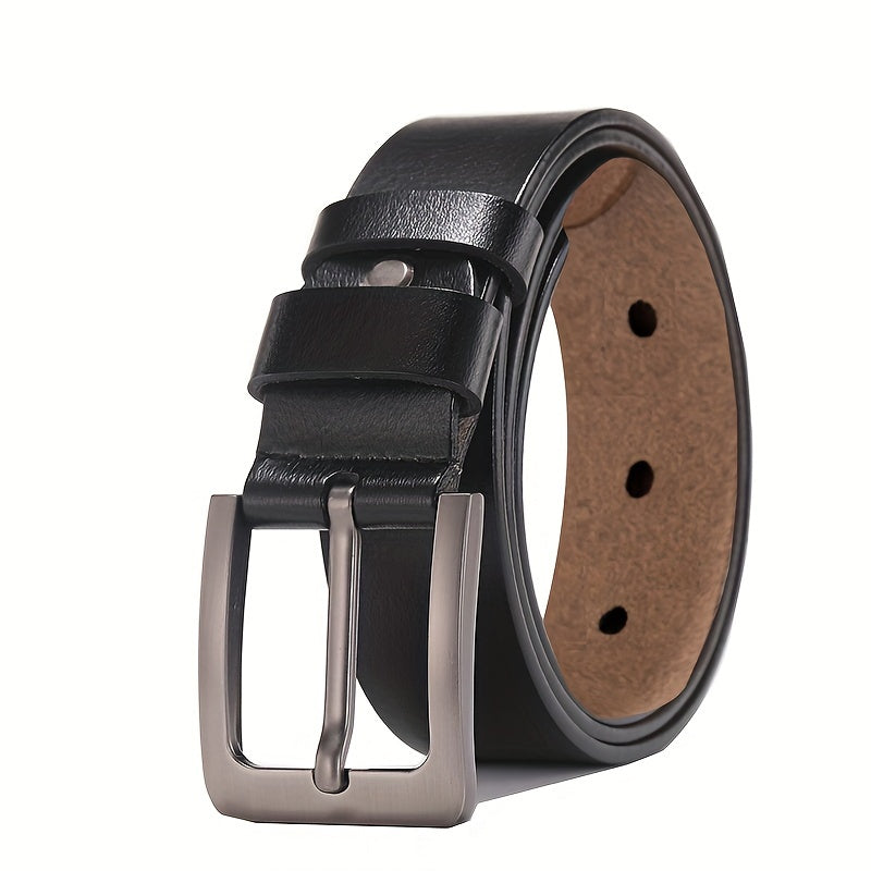 Men's Full Grain Leather Belt Pin Buckle Patina