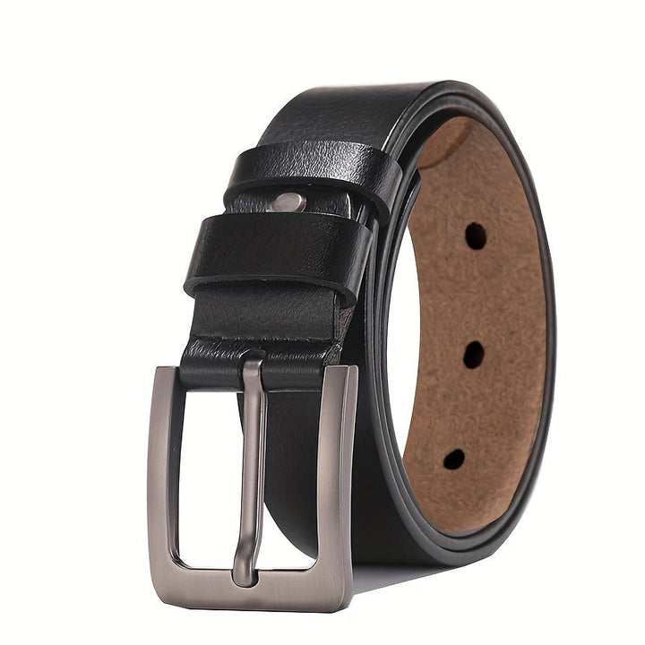 Men's Full Grain Leather Belt Pin Buckle Patina