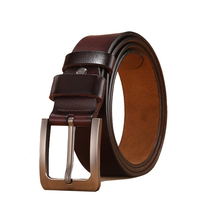 Men's Full Grain Leather Belt Pin Buckle Patina - Image 2