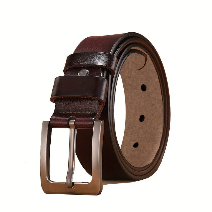Men's Full Grain Leather Belt Pin Buckle Patina - Image 7