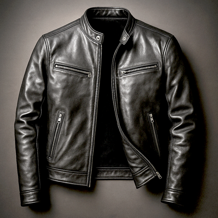 Herren Jacke Slim Fit Bikerjacke mit Stehkragen – Casual Übergangsjacke mit Reißverschluss - Image 2