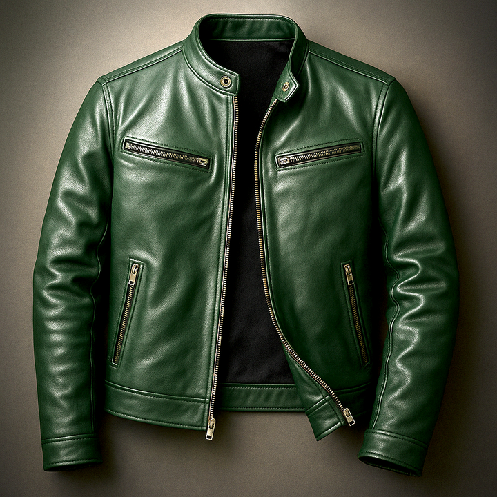 Herren Jacke Slim Fit Bikerjacke mit Stehkragen – Casual Übergangsjacke mit Reißverschluss - Image 3