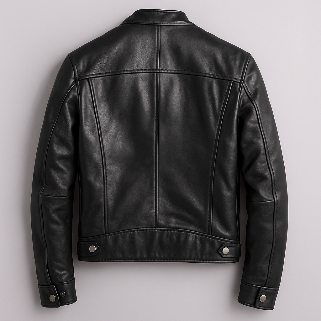 Herren Jacke Slim Fit Bikerjacke mit Stehkragen – Casual Übergangsjacke mit Reißverschluss - Image 4