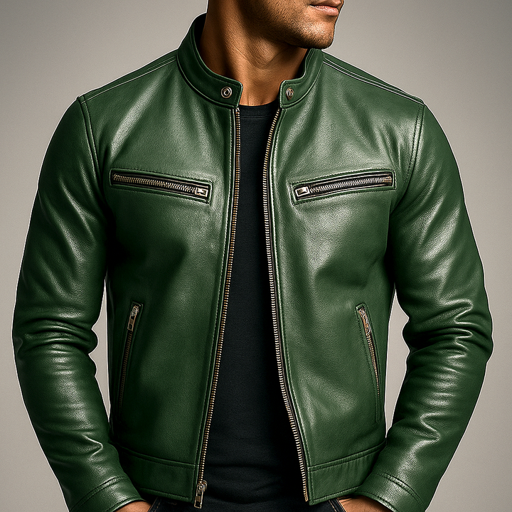 Herren Jacke Slim Fit Bikerjacke mit Stehkragen – Casual Übergangsjacke mit Reißverschluss - Image 7