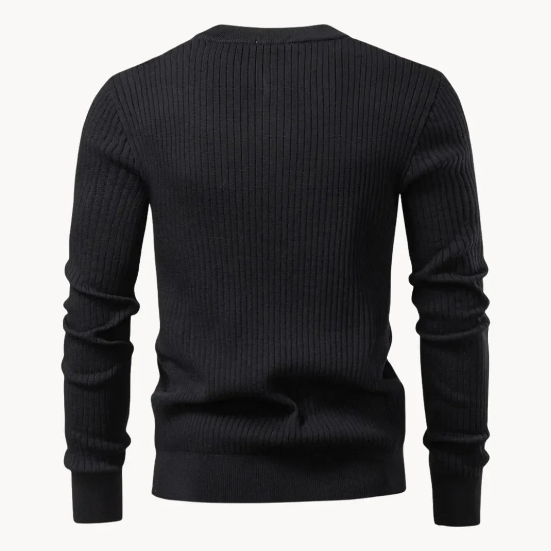 Strickpullover Herren mit Knopfleiste | Gerippter Troyer für Büro & Freizeit - Image 6