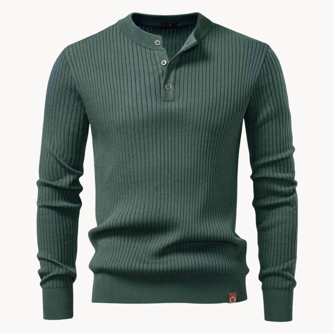 Strickpullover Herren mit Knopfleiste | Gerippter Troyer für Büro & Freizeit - Image 5