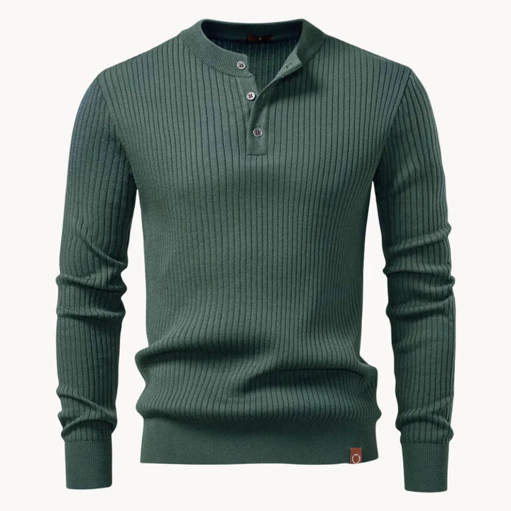 Strickpullover Herren mit Knopfleiste | Gerippter Troyer für Büro & Freizeit - Image 5