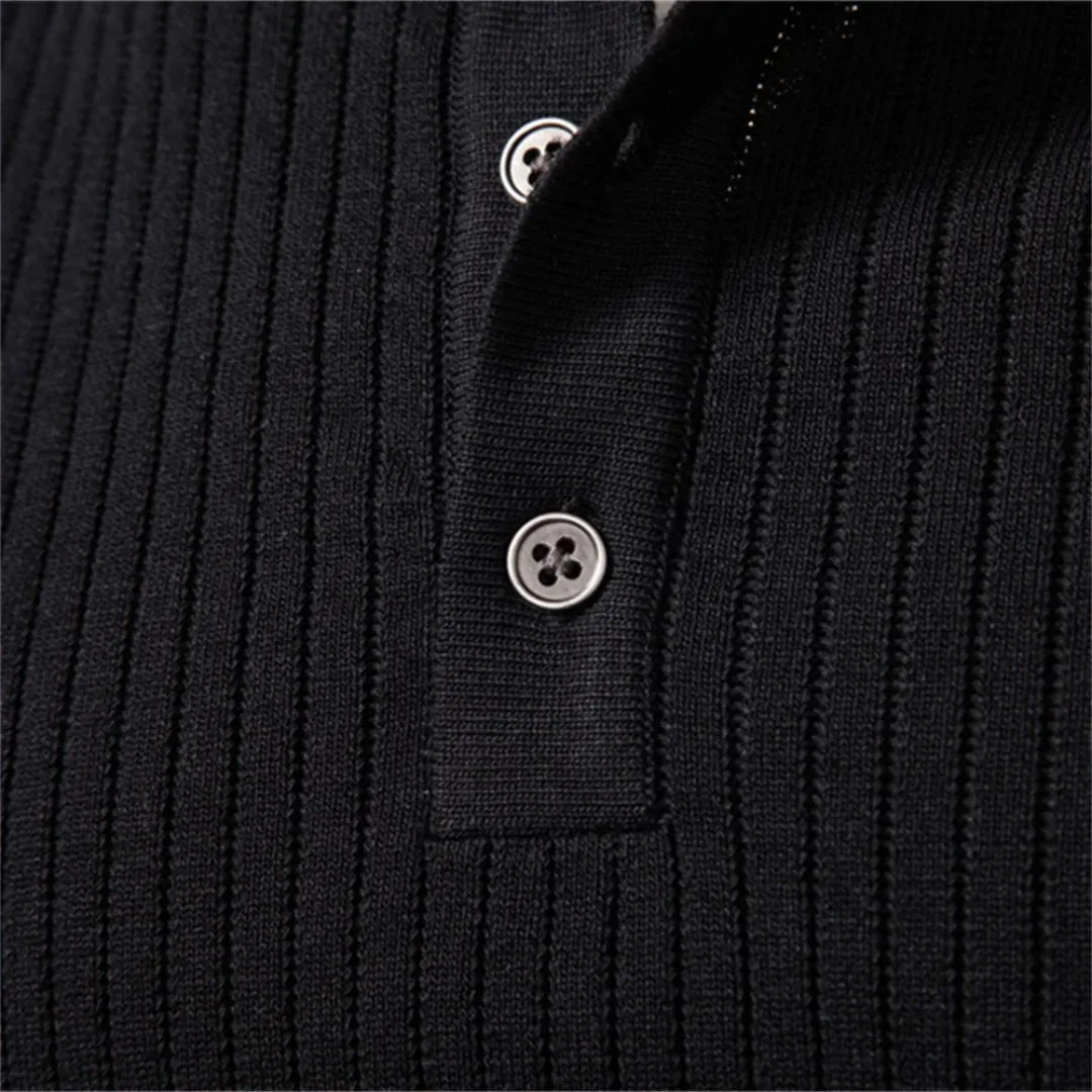Strickpullover Herren mit Knopfleiste | Gerippter Troyer für Büro & Freizeit - Image 7