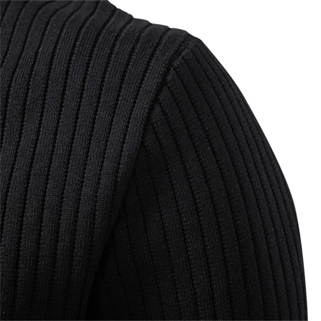 Strickpullover Herren mit Knopfleiste | Gerippter Troyer für Büro & Freizeit - Image 9