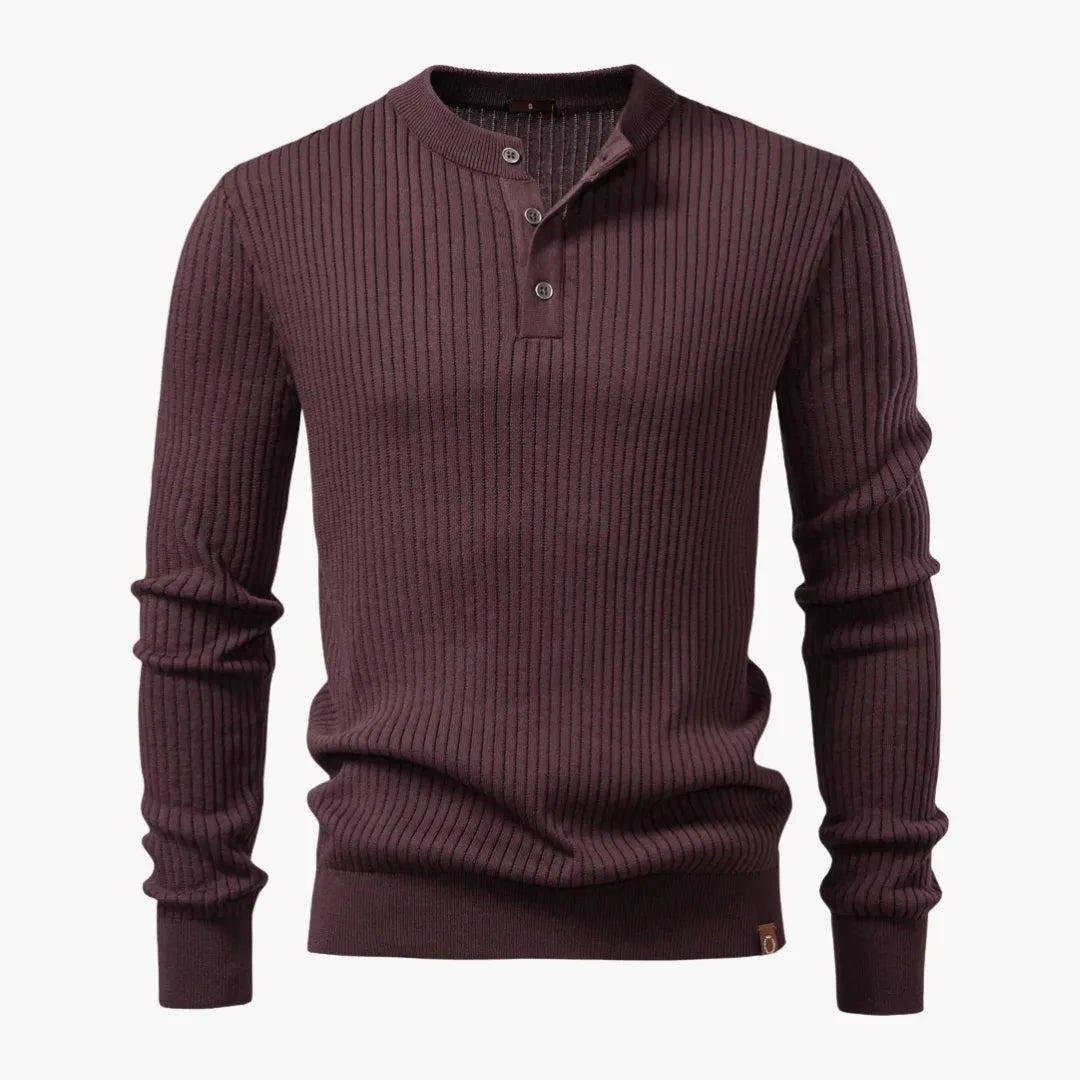 Strickpullover Herren mit Knopfleiste | Gerippter Troyer für Büro & Freizeit - Image 3