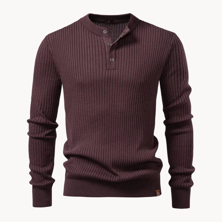 Strickpullover Herren mit Knopfleiste | Gerippter Troyer für Büro & Freizeit - Image 3