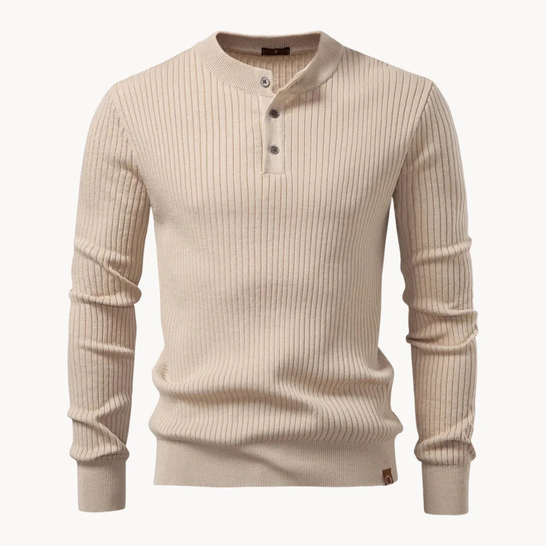 Strickpullover Herren mit Knopfleiste | Gerippter Troyer für Büro & Freizeit - Image 4