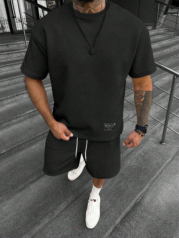 Men's Two Piece Oversized T-Shirt Shorts Matching Set Summer