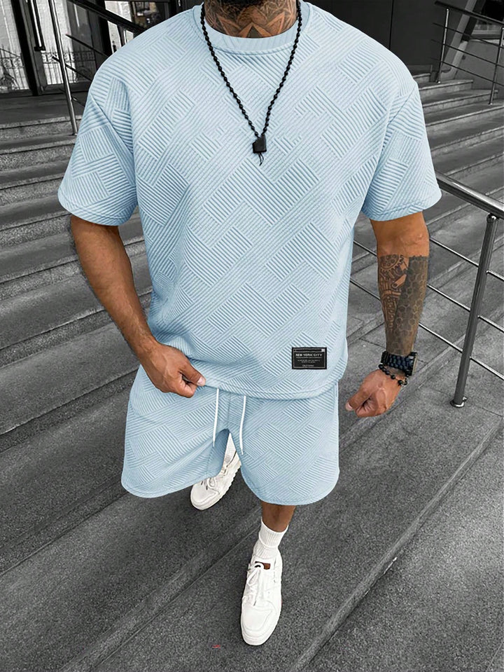 Men's Two Piece Oversized T-Shirt Shorts Matching Set Summer - Image 2