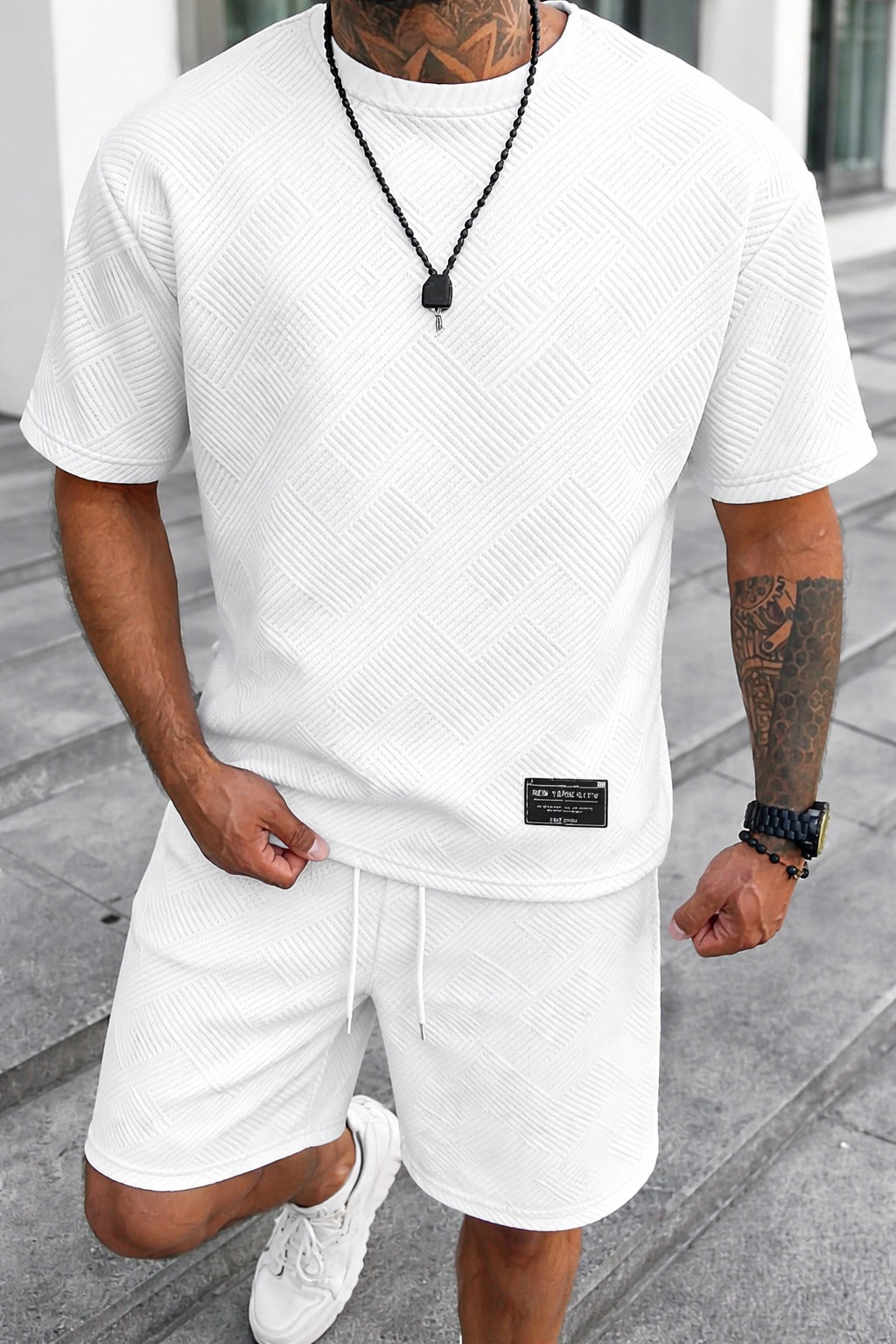 Men's Two Piece Oversized T-Shirt Shorts Matching Set Summer - Image 9