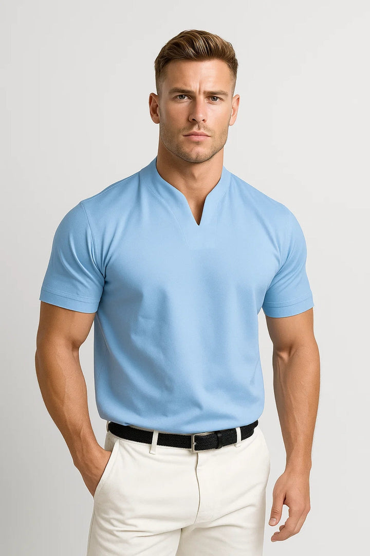 Jovanie - Herren Sommer Shirt Mit Stehkragen