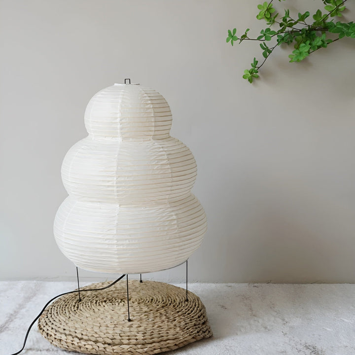 Rice Paper Standing Lamp in Japanese Style | Round Shade