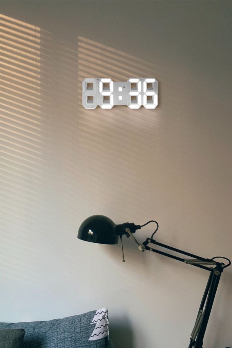3D LED Wall Clock | Modern Digital Display with Dimmable Light